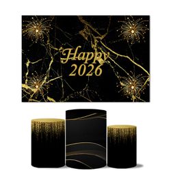 Trio Capas Cilindros + Painel Retangular Horizontal Ano Novo 5 - Ano Novo 5 - ESTAMPARIA NET 