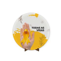 Painel Redondo 50x50 Veste Fácil Setembro Amarelo - 1973 - ESTAMPARIA NET 