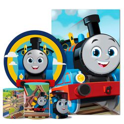 Kit Casado Veste Fácil Trio de Capas Cilindros + Painel Redondo + Painel Retangular Tema Thomas o Trem - 9517 - ESTAMPARIA NET 