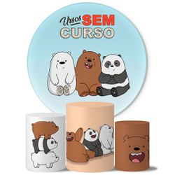 Trio Capas Cilindros + Painel Tema Urso sem Curso Veste Fácil - 7983 - ESTAMPARIA NET 