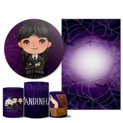Trio Capas + Painéis Casado Tema Wandinha 7 - 1878 - ESTAMPARIA NET 