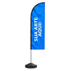 Wind Banner Seu Tema Aqui Modelo Faca Fly Flag Dupla Face 3,2m Completo - 00025846E - ESTAMPARIA NET 