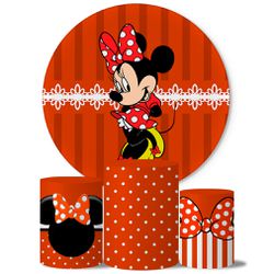 Trio Capas Cilindros + Painel Tema Minnie Fofa Veste Fácil - 013 - ESTAMPARIA NET 