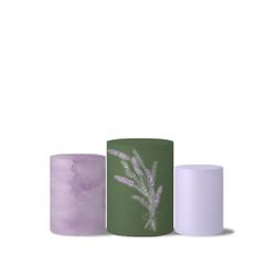 Trio Capas Cilindro Tema Lavanda Floral - 1514 - ESTAMPARIA NET 
