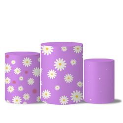 Trio Capas Cilindro Tema Margarida Lilas Veste Fácil - Margarida 4 - ESTAMPARIA NET 