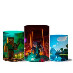 Trio Capas Cilindro Tema Minecraft 2 Veste Fácil - 9537 - ESTAMPARIA NET 