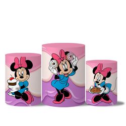 Trio Capas Cilindro Tema Minnie Confeiteira Veste Fácil - 9522 - ESTAMPARIA NET 