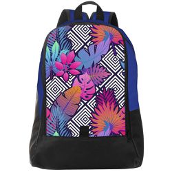 Mochila Escolar Floral Tropical Estilo Conforto - 00033724E - ESTAMPARIA NET 