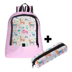 Mochila Infantil Feminina Estilo Conforto C/ Estojo - 00035926E - ESTAMPARIA NET 