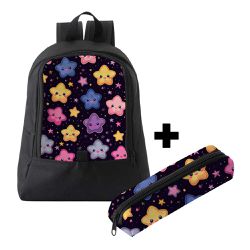 Mochila Infantil Feminina Estilo Conforto C/ Estojo - 00035956E - ESTAMPARIA NET 