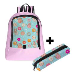 Mochila Infantil Feminina Estilo Conforto C/ Estojo - 00035928E - ESTAMPARIA NET 