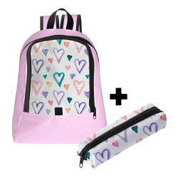 Mochila Infantil Feminina Estilo Conforto C/ Estojo - 00035930E - ESTAMPARIA NET 