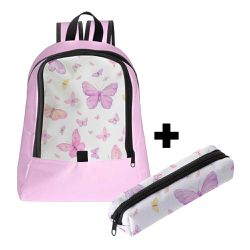 Mochila Infantil Feminina Estilo Conforto C/ Estojo - 00035931E - ESTAMPARIA NET 