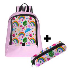 Mochila Infantil Feminina Estilo Conforto C/ Estojo - 00035935E - ESTAMPARIA NET 