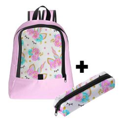 Mochila Infantil Feminina Estilo Conforto C/ Estojo - 00035943E - ESTAMPARIA NET 