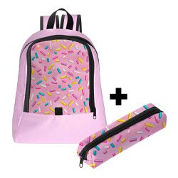 Mochila Infantil Feminina Estilo Conforto C/ Estojo - 00035945E - ESTAMPARIA NET 