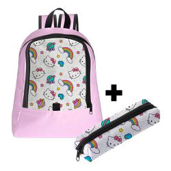 Mochila Infantil Feminina Trendy C/ Estojo - 00035966E - ESTAMPARIA NET 