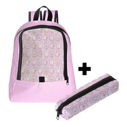 Mochila Infantil Feminina Estilo Conforto C/ Estojo - 00035947E - ESTAMPARIA NET 