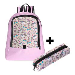 Mochila Infantil Feminina Estilo Conforto C/ Estojo - 00035949E - ESTAMPARIA NET 