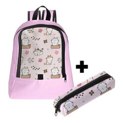 Mochila Infantil Feminina Estilo Conforto C/ Estojo - 00035951E - ESTAMPARIA NET 