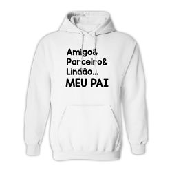 Moletom Canguru Branco Amigos e Parceiros - 00032245E - ESTAMPARIA NET 