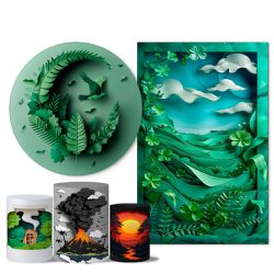 Trio Capas + Painéis Casado Tema Natureza Papercut - 1800 - ESTAMPARIA NET 