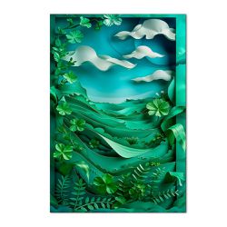 Painel Retangular Tema Natureza Papercut - 1800 - ESTAMPARIA NET 