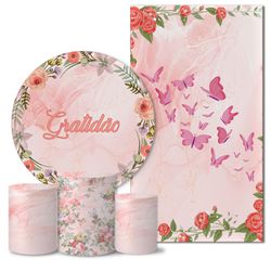 Trio Capas + Painéis Casado Gratidão Flores Veste Fácil - Gratidão 2 - ESTAMPARIA NET 