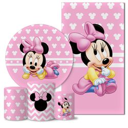 Trio Capas + Painéis Casado Minnie Baby Rosa Veste Fácil - 0124 - ESTAMPARIA NET 