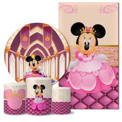 Trio Capas + Painéis Casado Minnie Realeza Rosa Veste Fácil - 0782 - ESTAMPARIA NET 