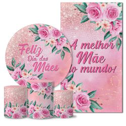 Trio Capas + Painéis Casado Tema Dia Das Mães 1 Veste Fácil C/ Elástico - 00028551E - ESTAMPARIA NET 