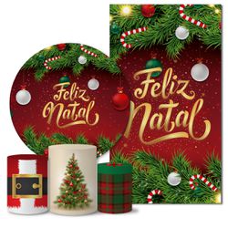 Trio Capas + Painéis Casado Tema Feliz Natal Veste Fácil - 00025750E - ESTAMPARIA NET 