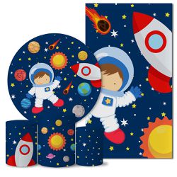 Trio Capas + Painéis Casado Astronauta Cometas Veste Fácil - Astronauta 2 - ESTAMPARIA NET 