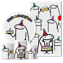 Trio Capas + Painéis Casado Flork Feliz Aniversário Veste Fácil - 00034900E - ESTAMPARIA NET 