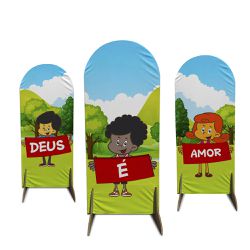 Trio Capa Painel Romano Tema 3 Palavrinhas Veste Fácil - 00026327E - ESTAMPARIA NET 