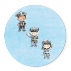 Painel Redondo Tema Policial Baby - 1802 - ESTAMPARIA NET 