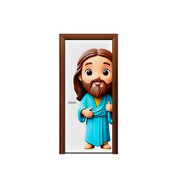 Capa de Porta Tema Jesus Cute 3D - 1462 - ESTAMPARIA NET 