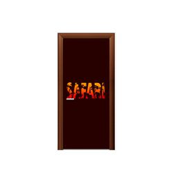 Capa de Porta Tema Safari Sombras - 1595 - ESTAMPARIA NET 