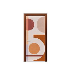 Capa de Porta Tema Terracota Geometrico - 1564 - ESTAMPARIA NET 