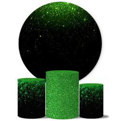 Trio Capas Cilindros + Painel Glitter Verde Veste Fácil - Glitter 15 - ESTAMPARIA NET 