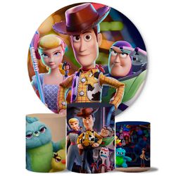 Trio Capas Cilindros + Painel Tema Toy Story 4 Veste Facil - 0028 - ESTAMPARIA NET 