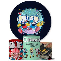 Trio Capas Cilindros + Painel Tema Cuphead 2 Veste Fácil - 0751 - ESTAMPARIA NET 