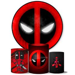 Trio Capas Cilindros + Painel Tema Deadpool Veste Fácil - 0786 - ESTAMPARIA NET 