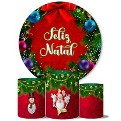 Trio Capas Cilindros + Painel Tema Feliz Natal 8 Veste Fácil - 00036390E - ESTAMPARIA NET 