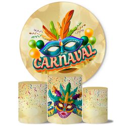 Trio Capas Cilindros + Painel Carnaval Dourado Veste Fácil - 00038064E - ESTAMPARIA NET 