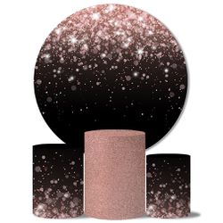 Trio Capas Cilindros + Painel Tema Glitter Rose Gold Veste Fácil - Glitter 7 - ESTAMPARIA NET 