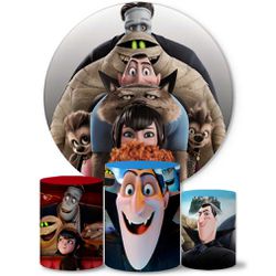 Trio Capas Cilindros + Painel Tema Hotel Transylvania Veste Fácil - 0630 - ESTAMPARIA NET 