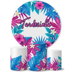 Trio Capas Cilindros + Painel Tema Tardezinha Floral Veste Fácil - Tardezinha 5 - ESTAMPARIA NET 