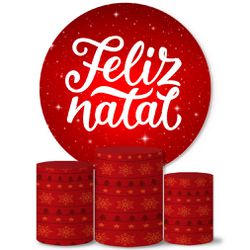 Trio Capas Cilindros + Painel Tema Feliz Natal 5 Veste Fácil - 00035381E - ESTAMPARIA NET 