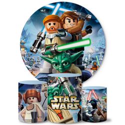 Trio Capas Cilindros + Painel Tema Star Wars Lego Veste Fácil - 0639 - ESTAMPARIA NET 